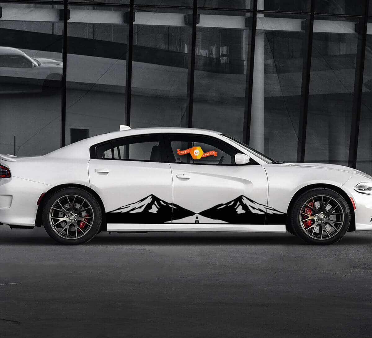 2 côté Dodge Charger Mountain Road côté décalcomanies en vinyle autocollant graphique
