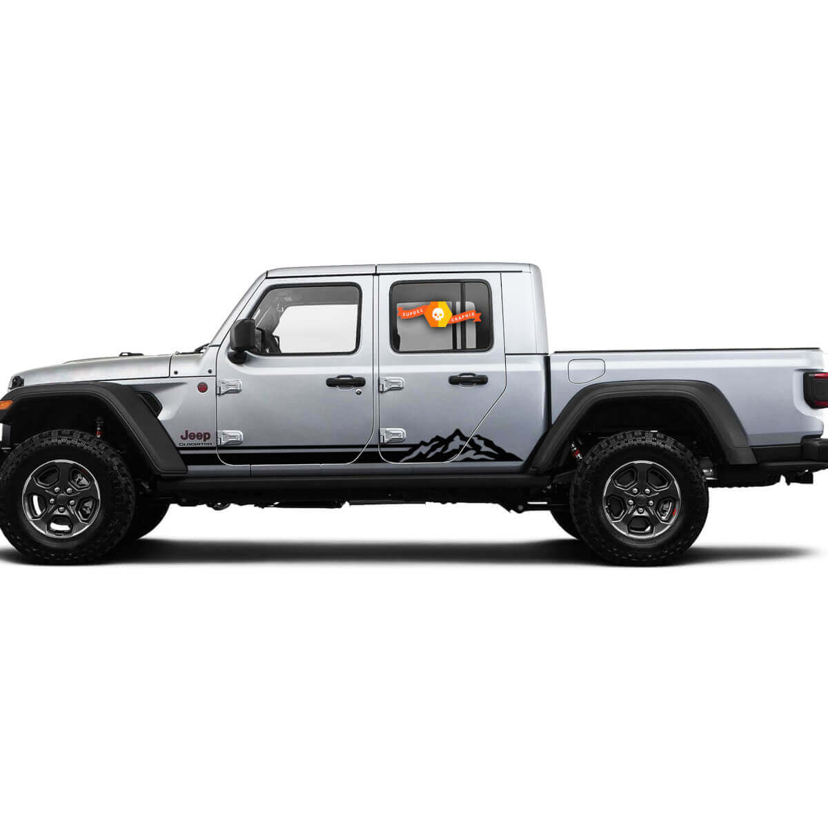 2 Side Jeep Gladiator Rocker Panel Lines Mountain Side Vinyl Stickers Graphics Sticker
