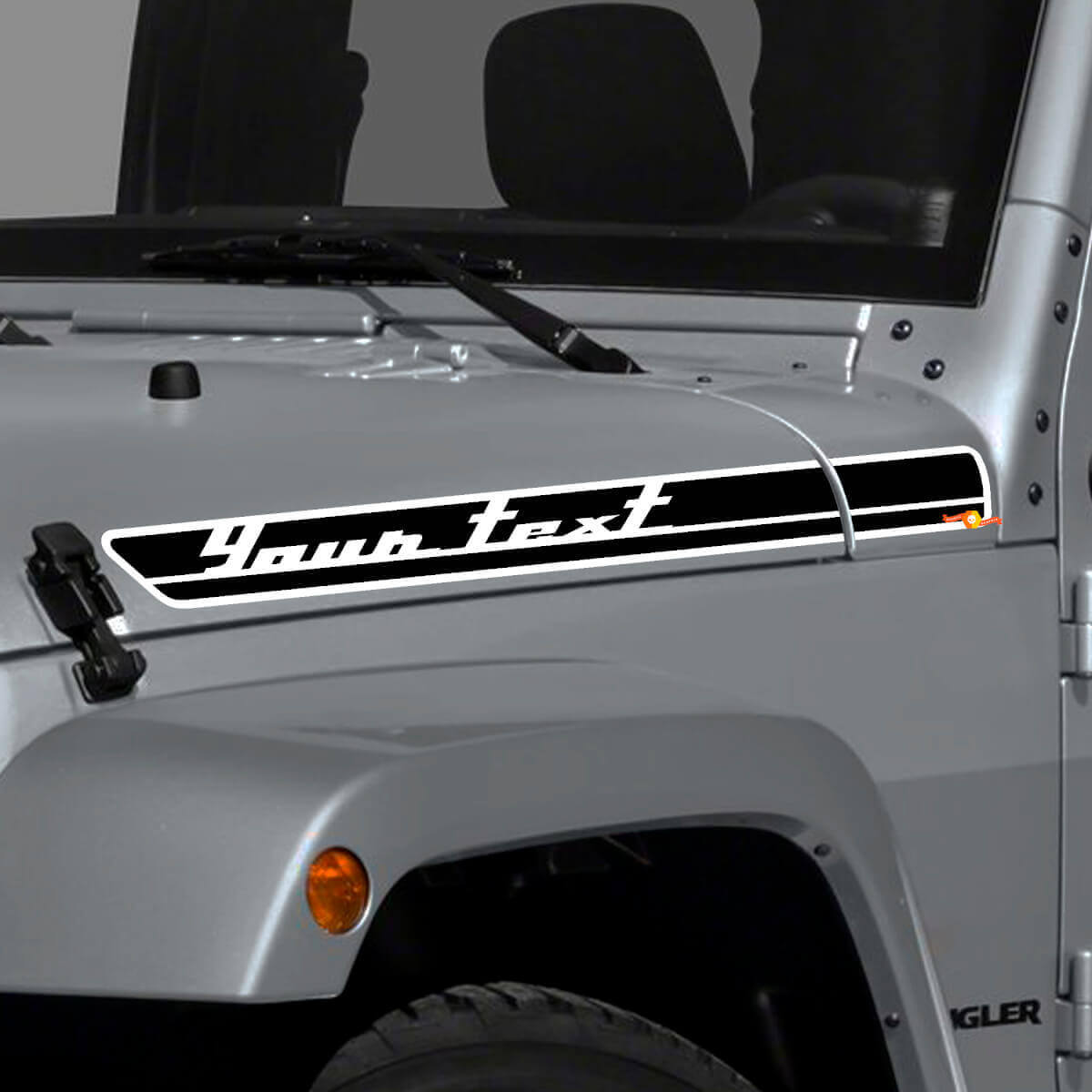 Kit de décalcomanies en vinyle personnalisées pour bandes latérales de capot pour Jeep Wrangler