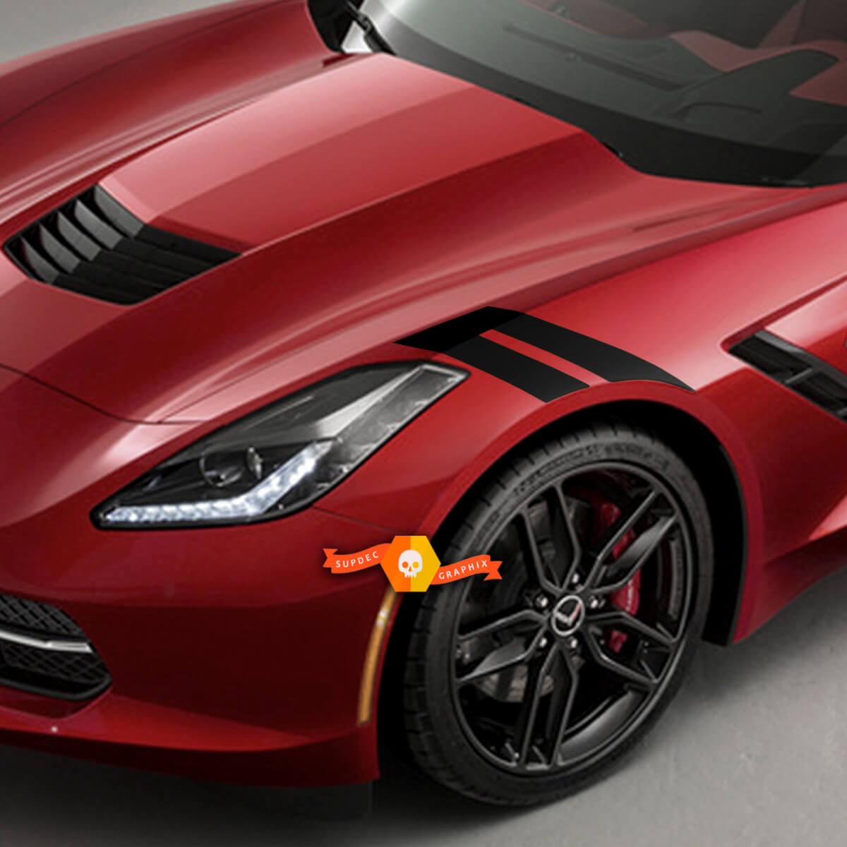 Chevrolet Corvette C7 side Stripes Sport Racing Double Autocollants Décalcomanies
