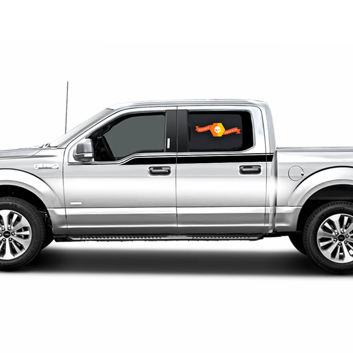 Ford F150 2009- 2014 côté supérieur Bodyline Racing Rally Stripes Autocollants Autocollants Graphiques
