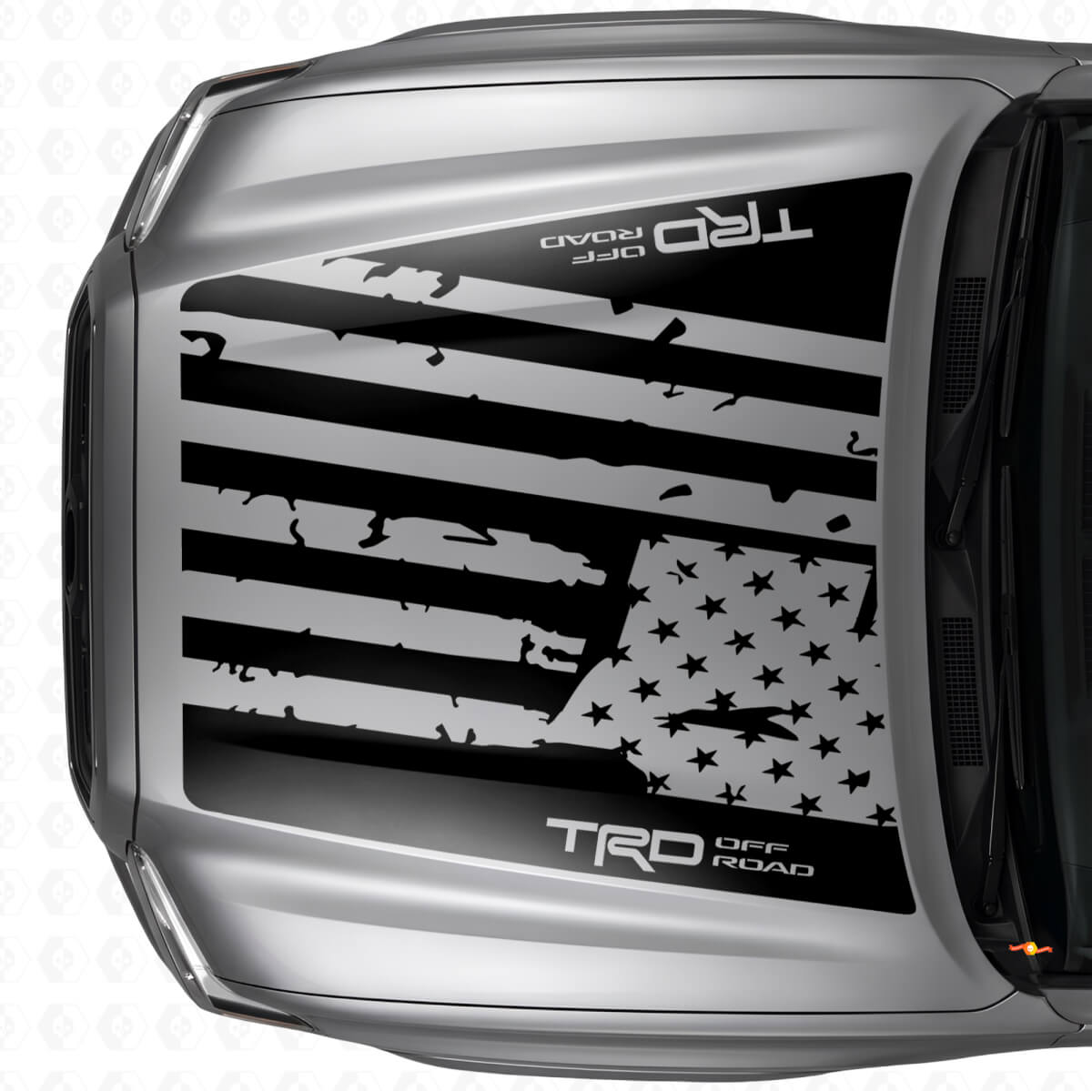 Autocollant en vinyle drapeau USA style TRD pour capot Toyota Tacoma 2016-21