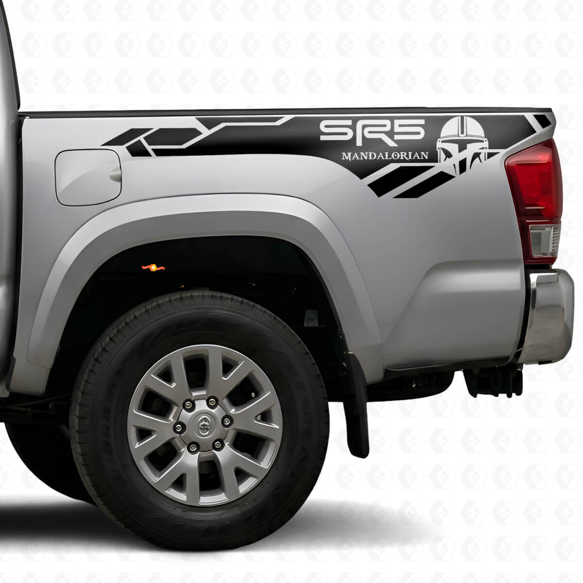 Autocollants Vinyle Latéraux Arrière Style Mandalorian SR5 pour Toyota Tacoma
