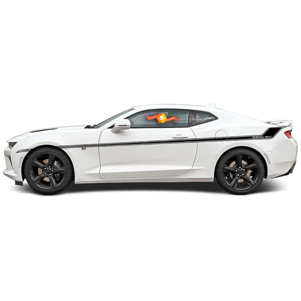 Kit d'autocollants vinyle personnalisés Classic Stripes avec texte latéral pour Chevy Camaro 2016-17