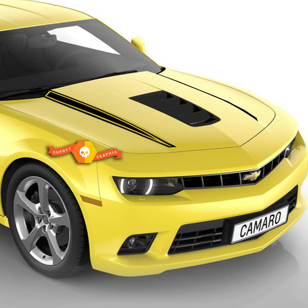 2014 2015 Chevy Camaro capot capot côté lances accent rayures autocollants autocollants occultants
