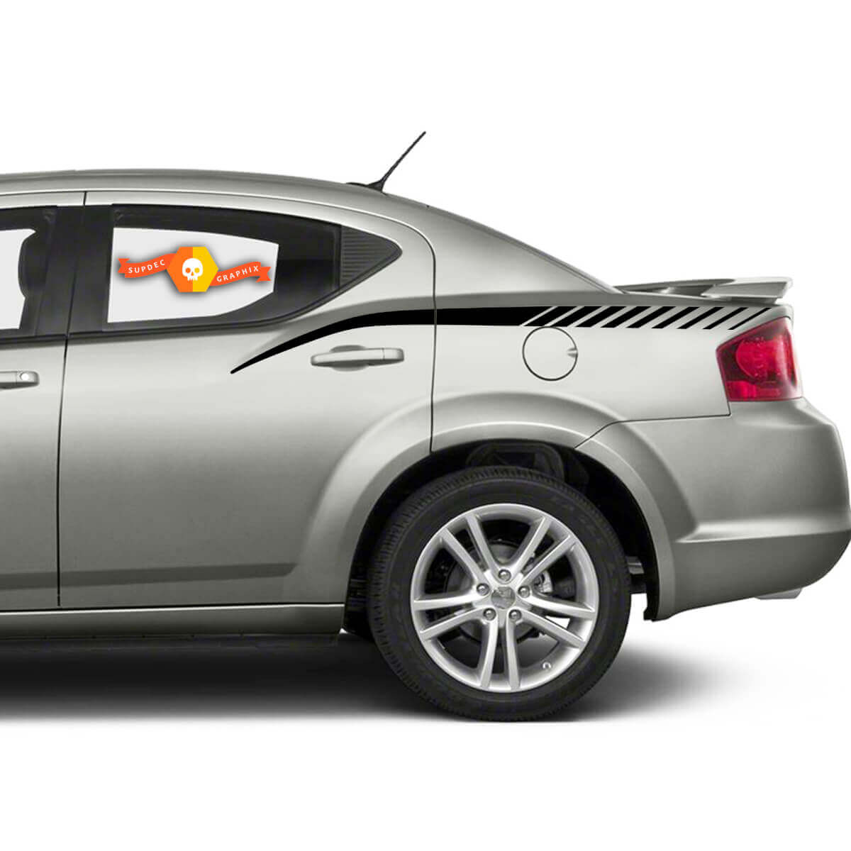 Kit d'autocollants en vinyle à bandes stroboscopiques pour panneau arrière latéral Dodge Avenger 2008-2014