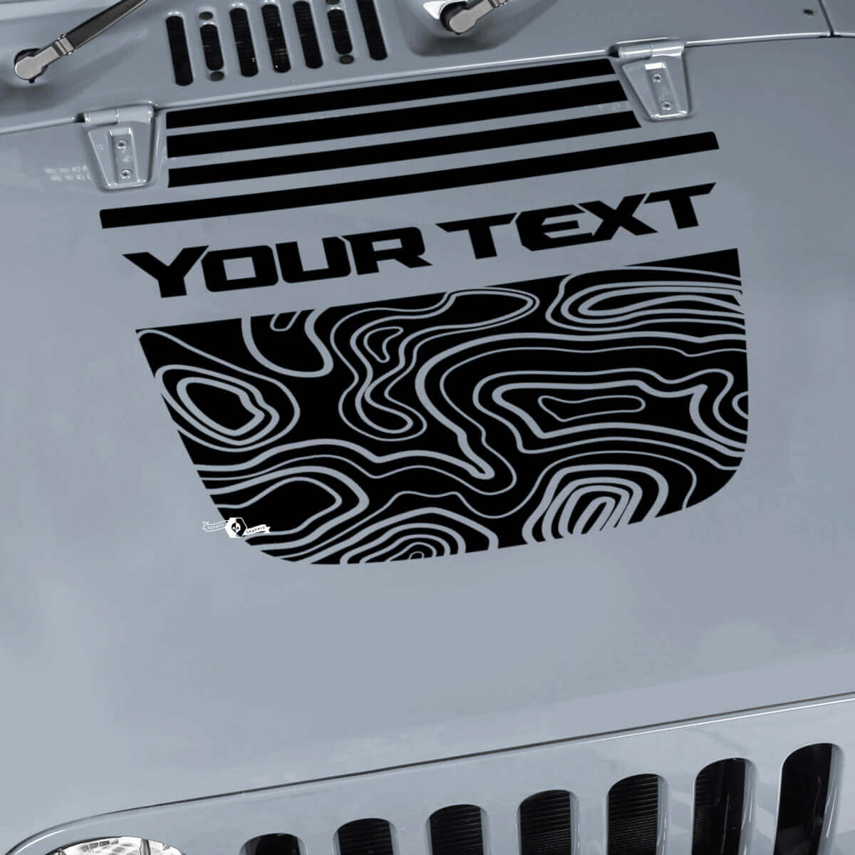 Autocollant vinyle contour carte capot pour Jeep Wrangler