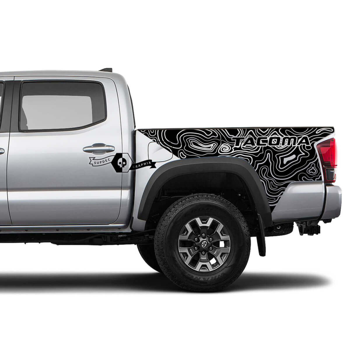 Stickers de vinyle 2x 2x Stickers de vinyle pour la carte topographique Toyota Tacoma
