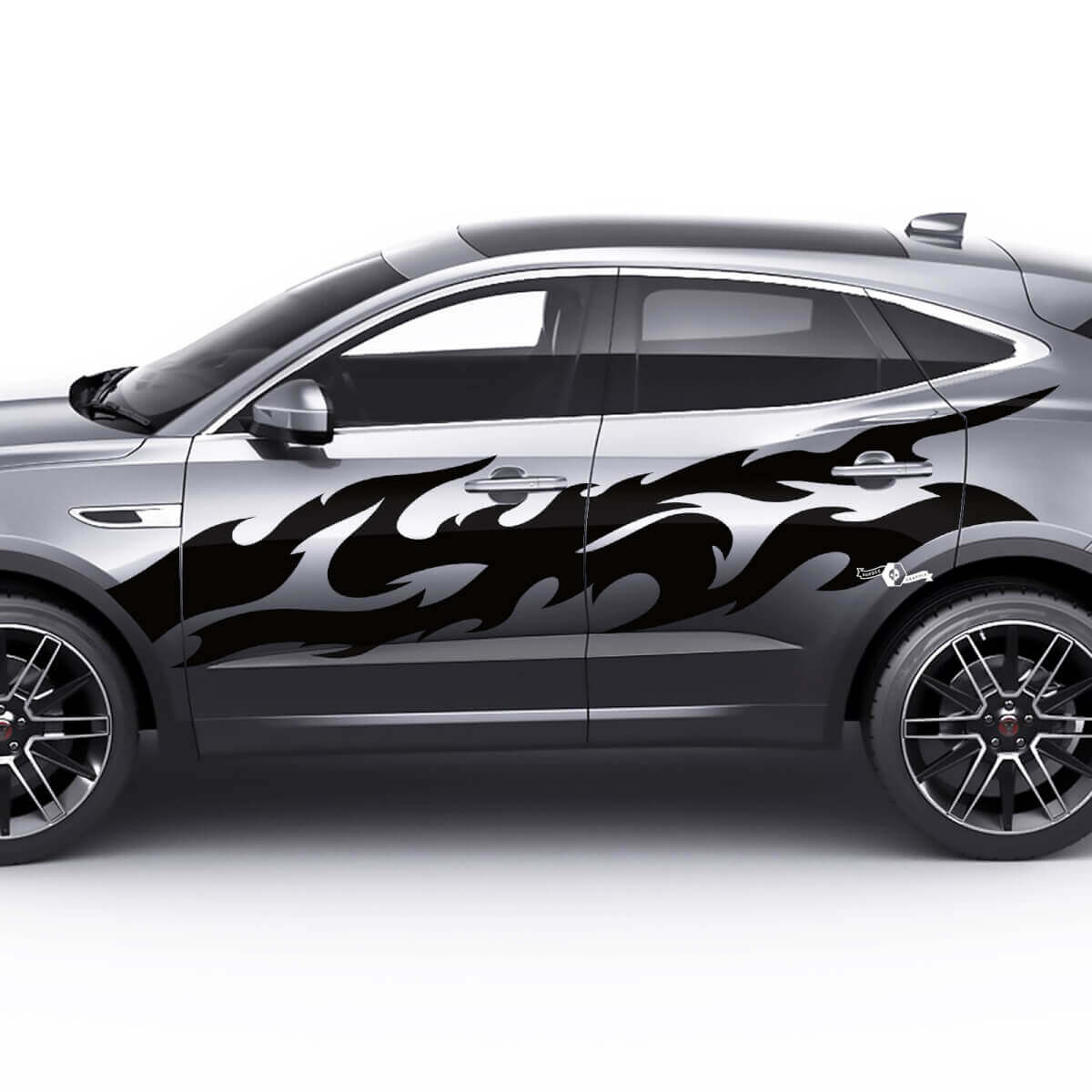 Jaguar E-Pace Autocollant de logo de décalcomanie de graphique de portes de couleur de flamme latérale
