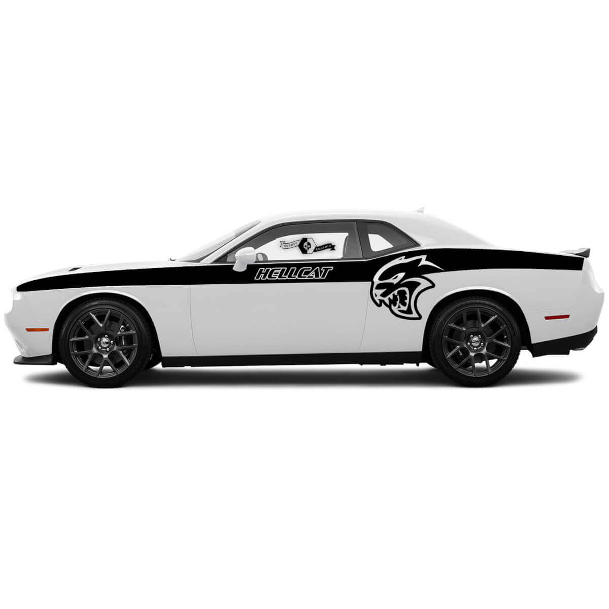 Paire de décalcomanies SRT Hellcat pour Dodge Challenger porte côté garde-boue vinyle décalcomanies autocollants
