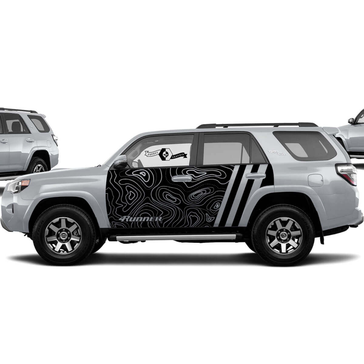 Autocollant graphique Toyota 4Runner TRD 4Runner contour carte porte latérale vinyle autocollants autocollants Wrap Splash

