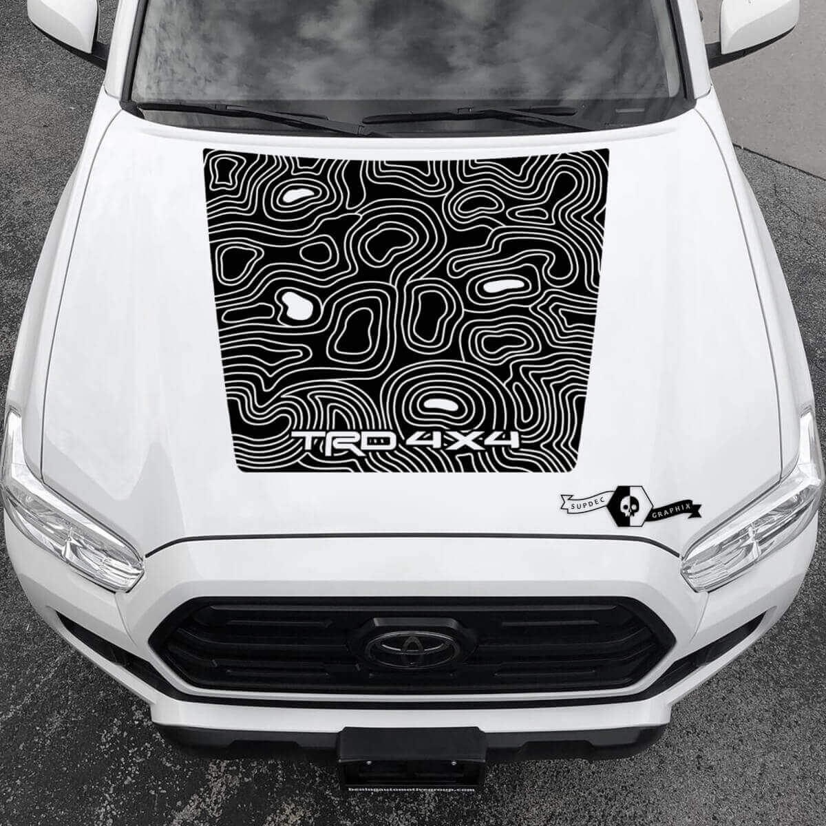 Autocollant vinyle de capot carte topographique TRD 4x4 pour Toyota Tacoma 2016-2021