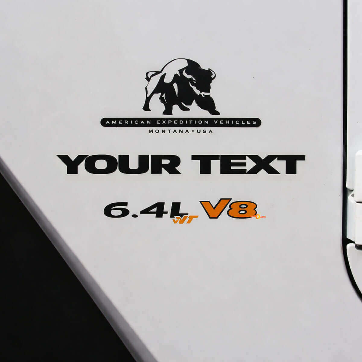 Kit de décalcomanies en vinyle avec texte personnalisé pour Jeep Wrangler 6.4L V8 Bull