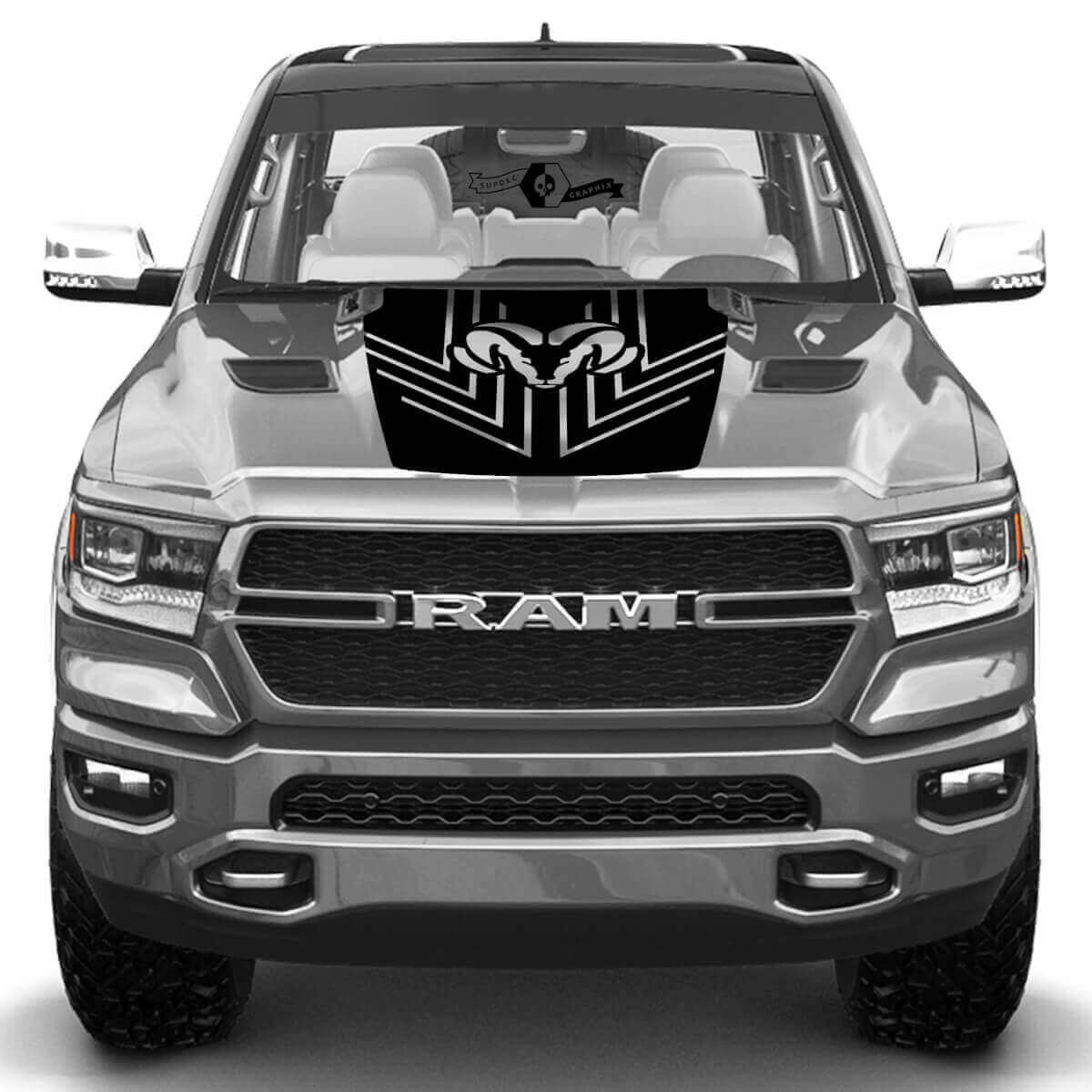 Autocollant Vinyle Capot Ligne Rebel Arrow pour Camion Dodge Ram