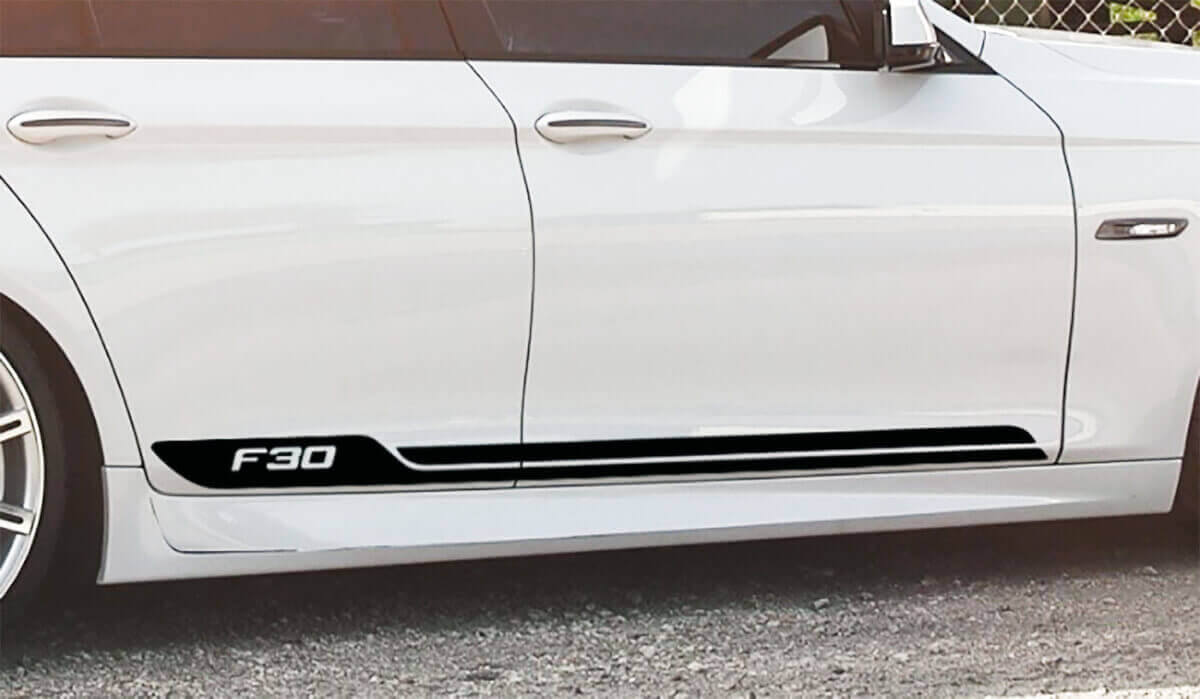 Rayures BMW vinyle autocollant de décalcomanie de carrosserie de portes logo bmw série F30 F36 F32
