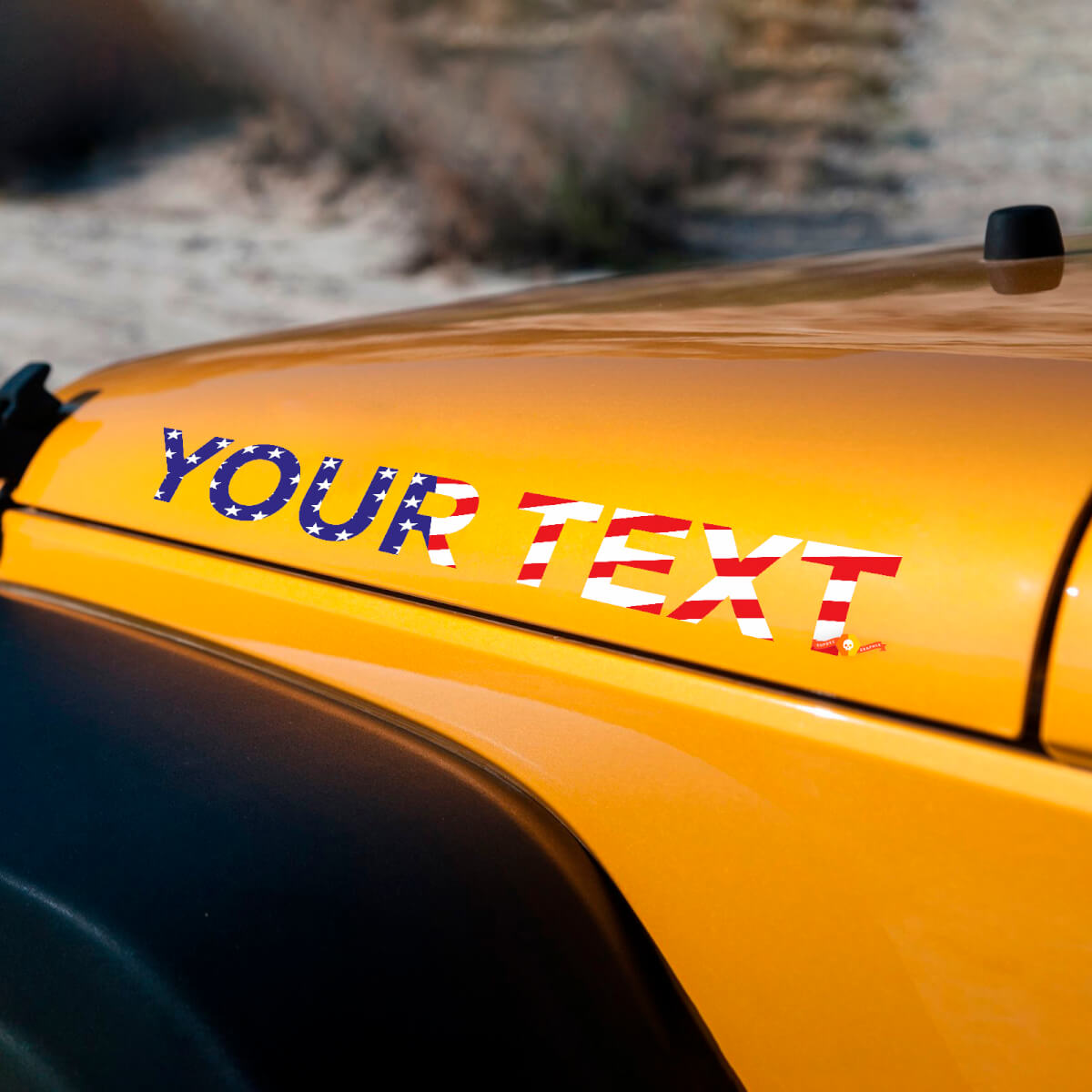 Kit d'autocollants en vinyle pour capot avec lettrage style drapeau américain pour Jeep Rubicon