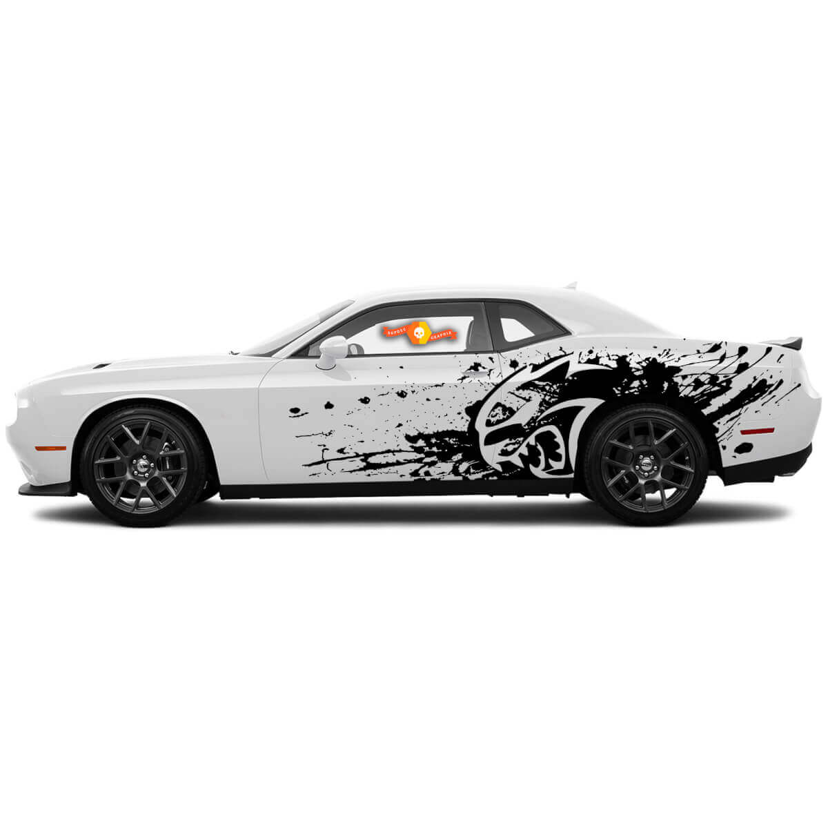 Kit de décalcomanie latérale en vinyle avec graphisme Hellcat Splash pour Dodge Challenger