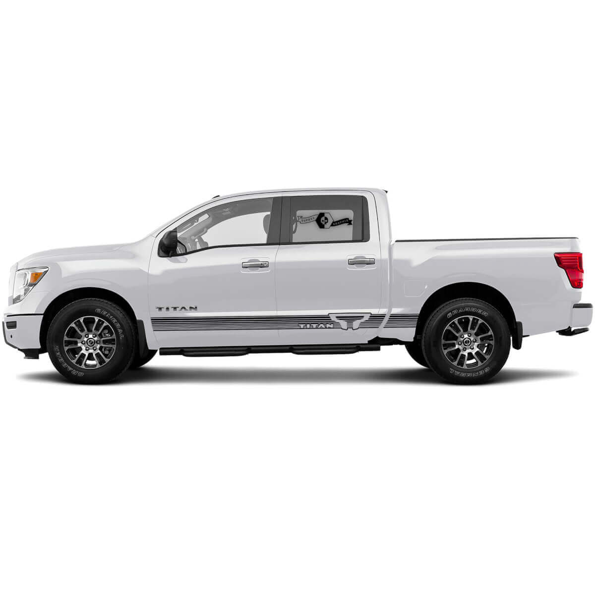 Kit d'autocollants en vinyle bandes latérales Mirage pour Nissan Titan