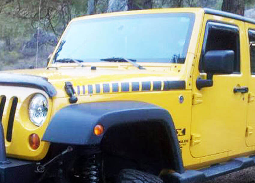 Jeu d’autocollants en vinyle à bandes latérales stroboscopiques pour capot de Jeep Wrangler
