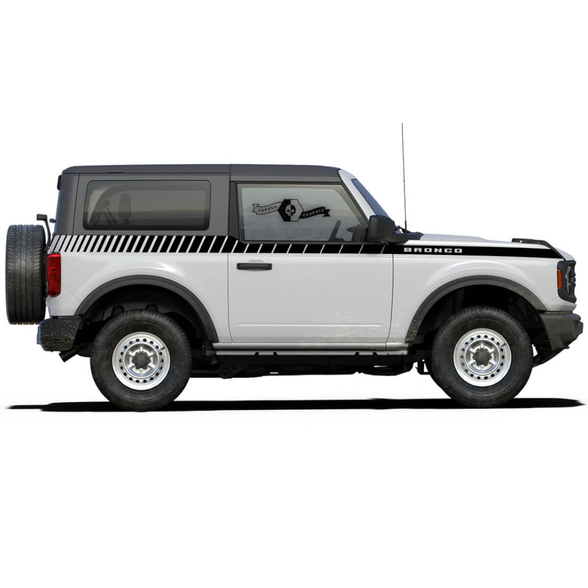 Paire de décalques latéraux de style stroboscopiques de style pour Ford Bronco 2021 - Maintenant