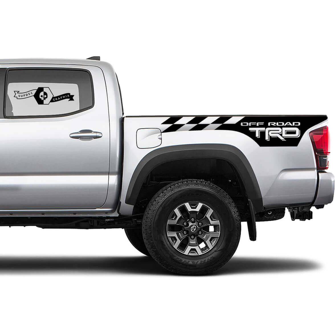 Autocollants vinyle au style drapeau à damier tout-terrain TRD pour Toyota Tacoma Tundra