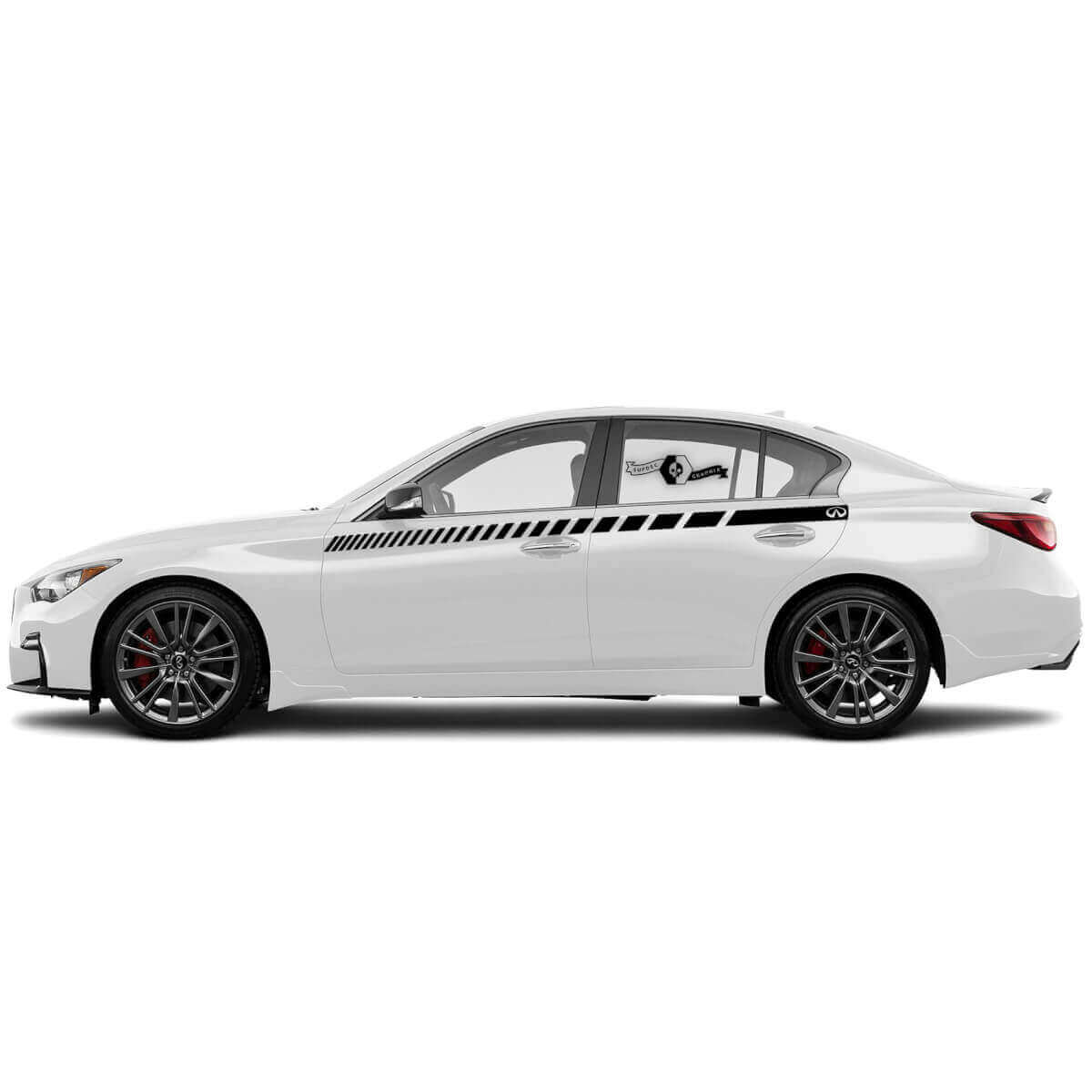 Kit de décalcomanies en vinyle à bandes latérales à damier pour Infiniti Q50 Q60
