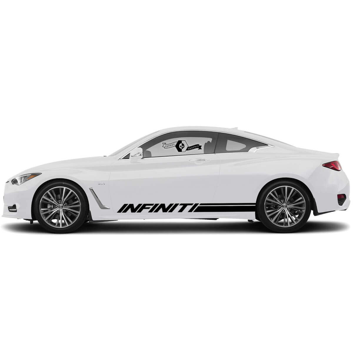 Autocollant de décalcomanie de paire Bande latérale de bas de caisse pour INFINITI Q50 Q60
