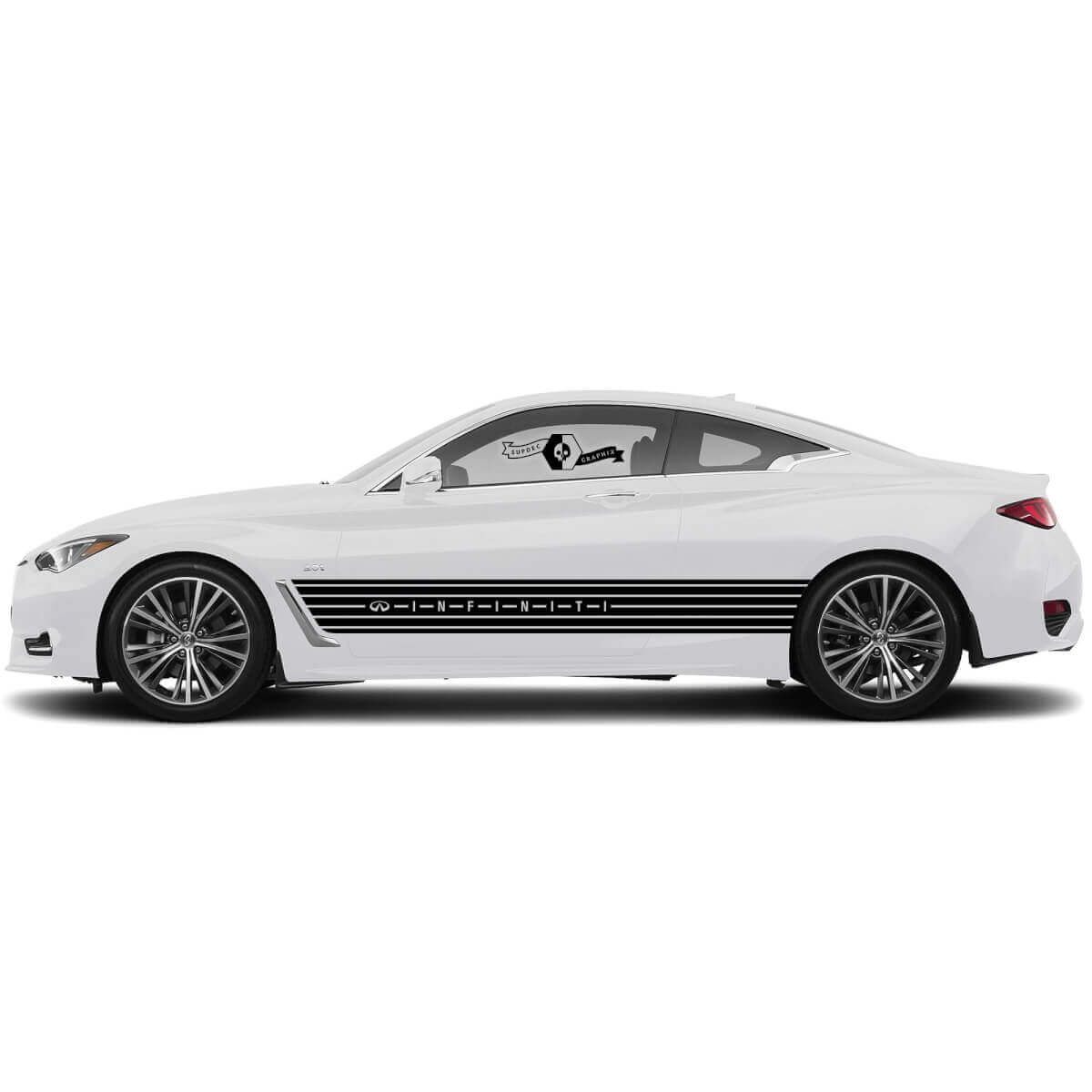 Autocollant de décalque de paire grande bande large de porte pour INFINITI Q50 Q60
