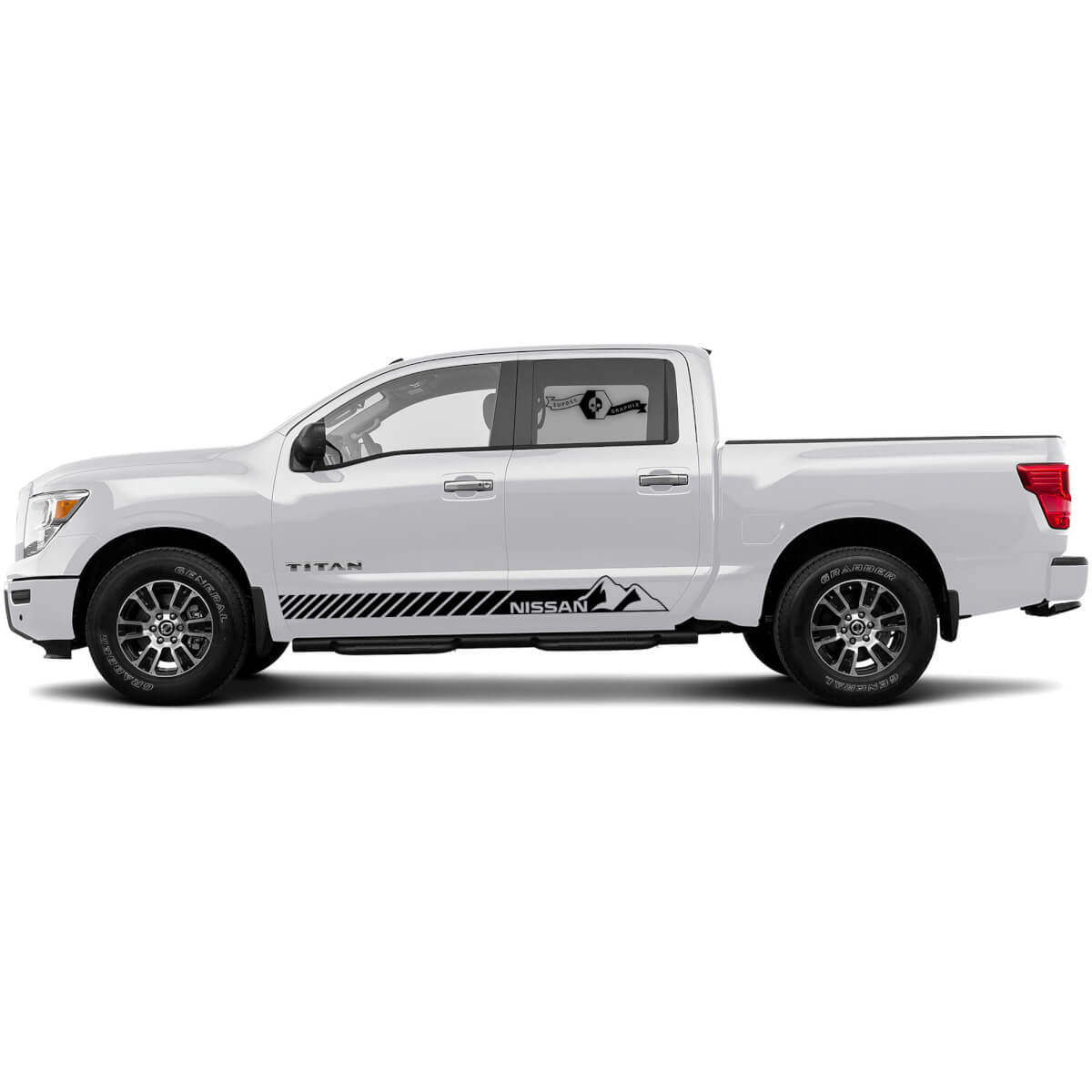 Paire des montagnes de décalcomanie Rocker Panneau Street Street Stripe Kit pour Stickers vinyle côté Titan Nissan Titan