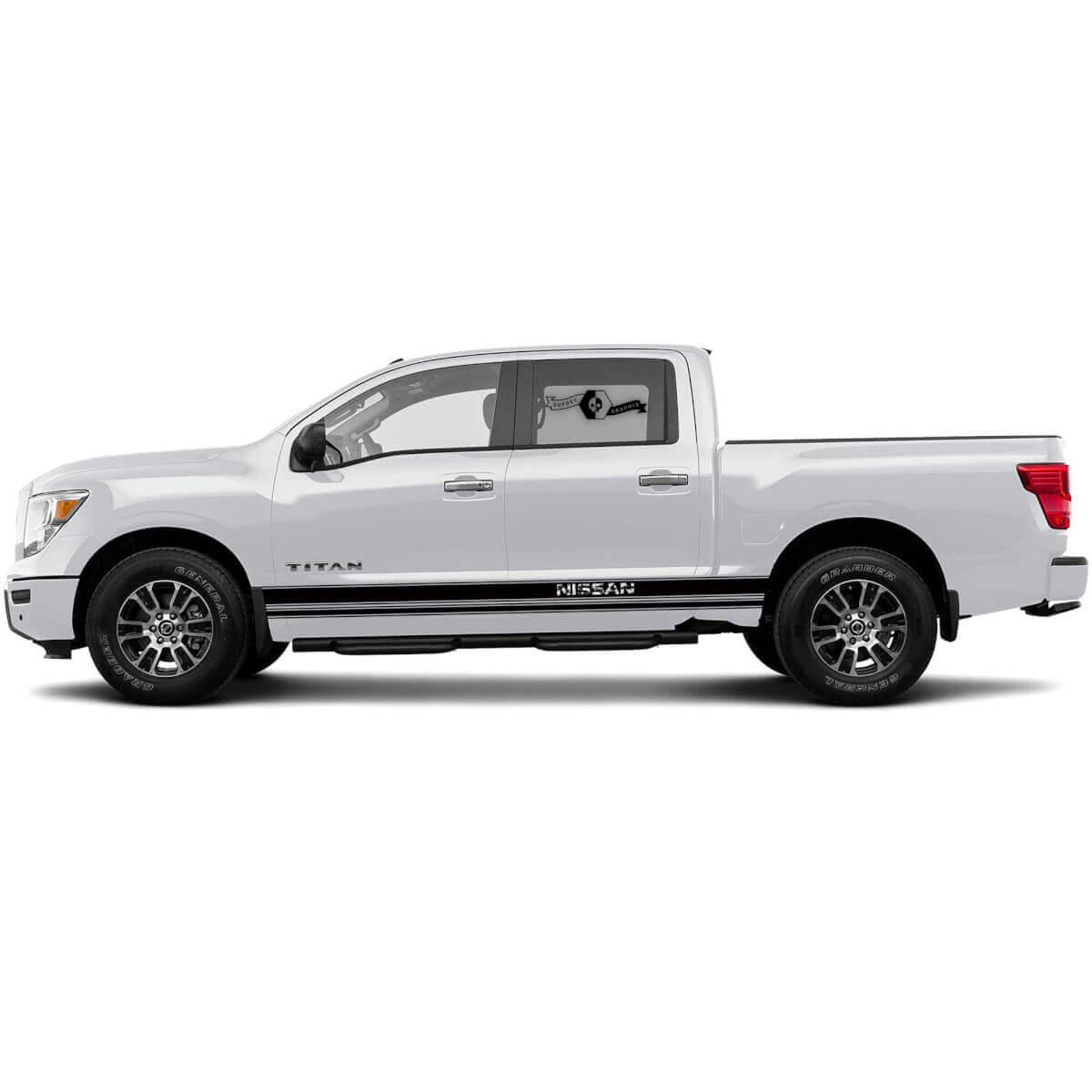Kit d'autocollants en vinyle pour bas de caisse latéraux à lignes droites pour Nissan Titan