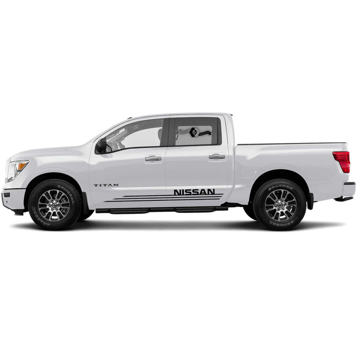 Kit de bandes latérales Strobe Line Decal pour Nissan Titan - Autocollant de bande latérale de rocher - Autocollant de bande latérale - Autocollant vinyle pour Nissan
