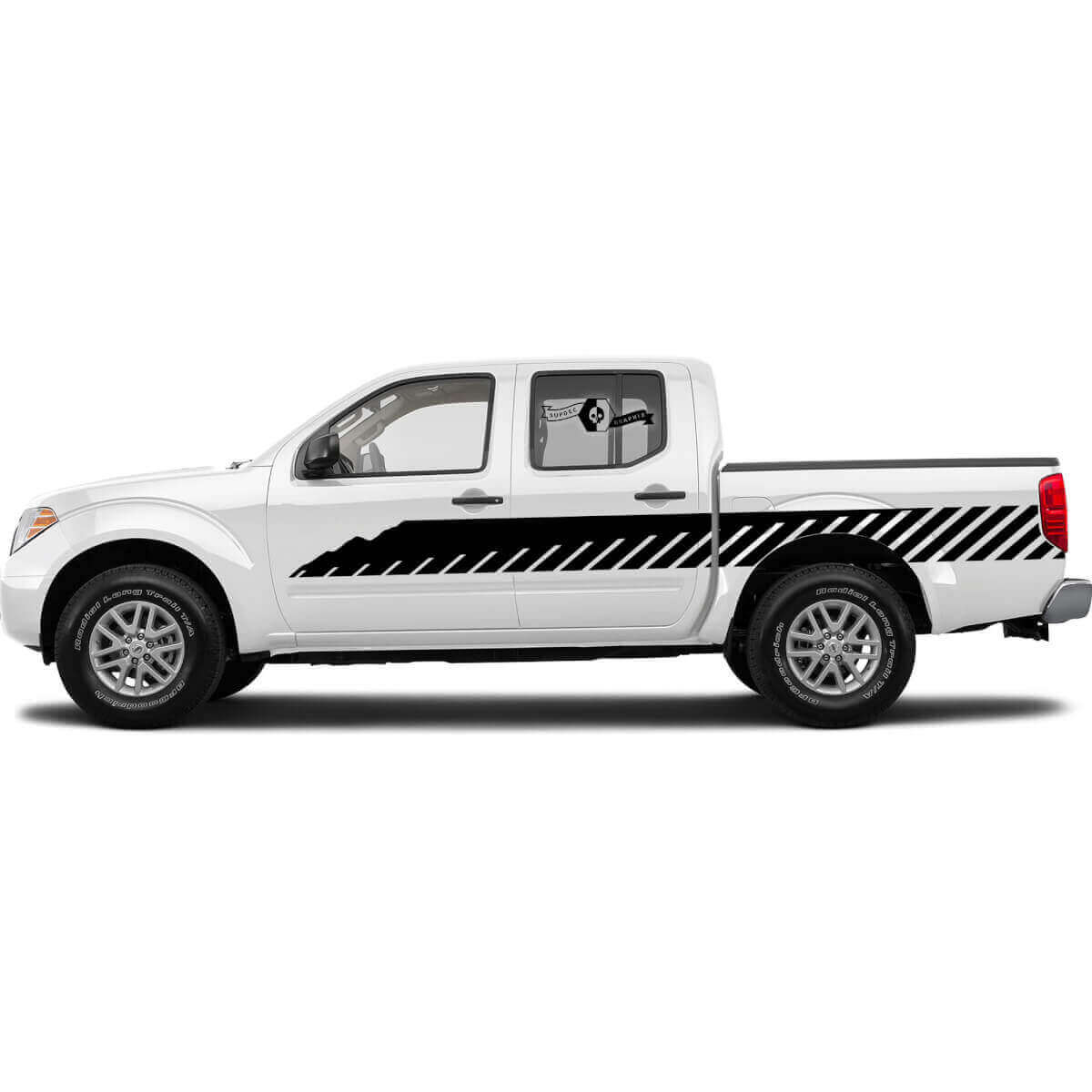 Kit d'autocollants latéraux en vinyle à motifs damiers larges pour Nissan Titan