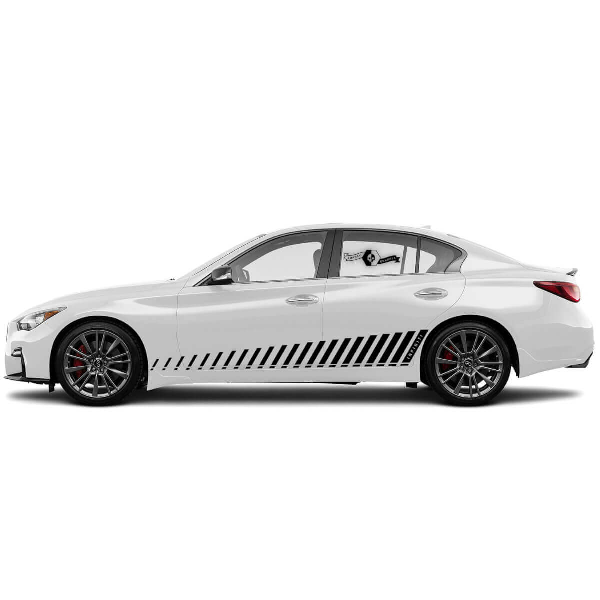 2 Nouvel Autocollant Bande de lignes de stroboscope verticales pour INFINITI Q50 Q60
