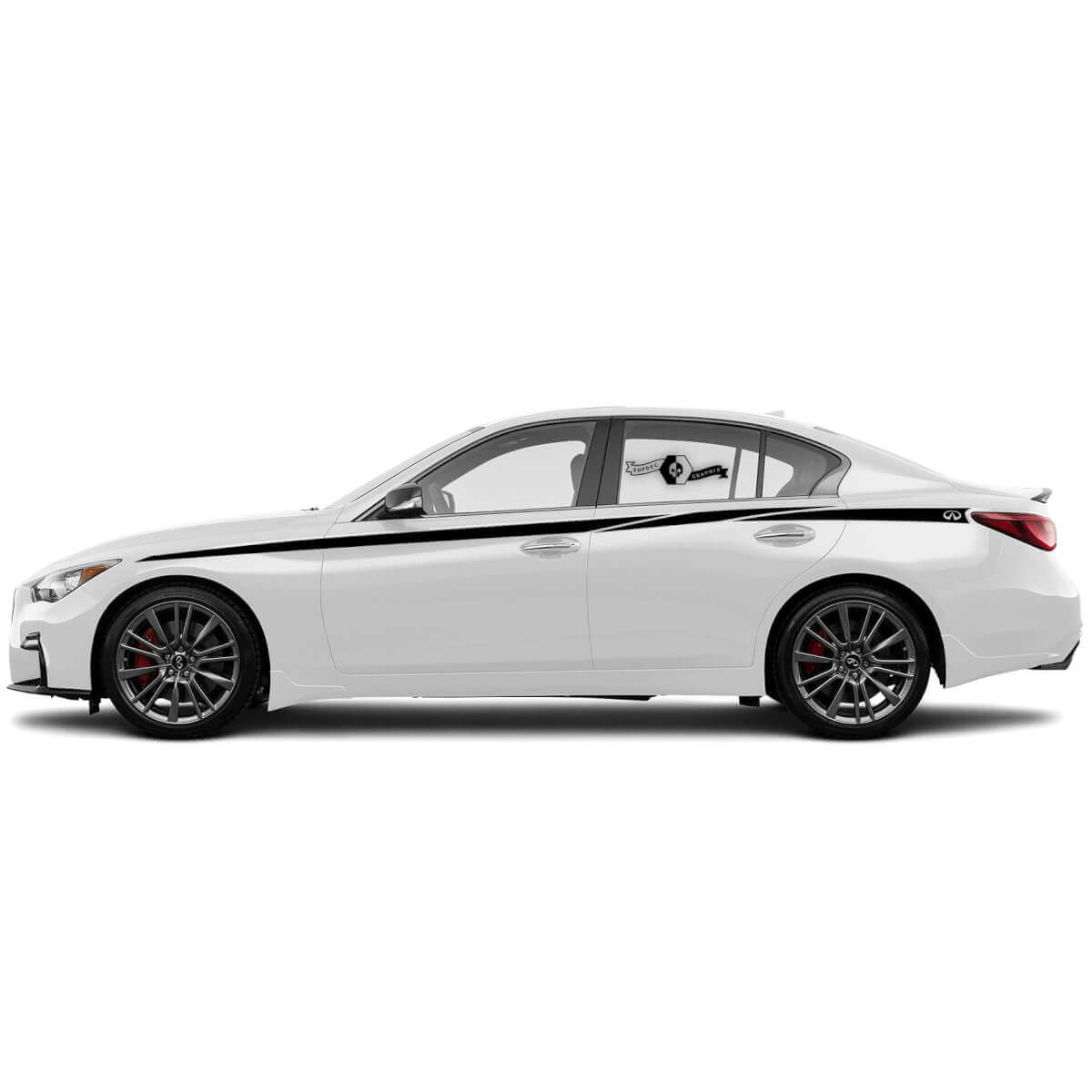 Kit de décalcomanies latérales en vinyle à bandes de marque pour Infiniti Q50 Q60