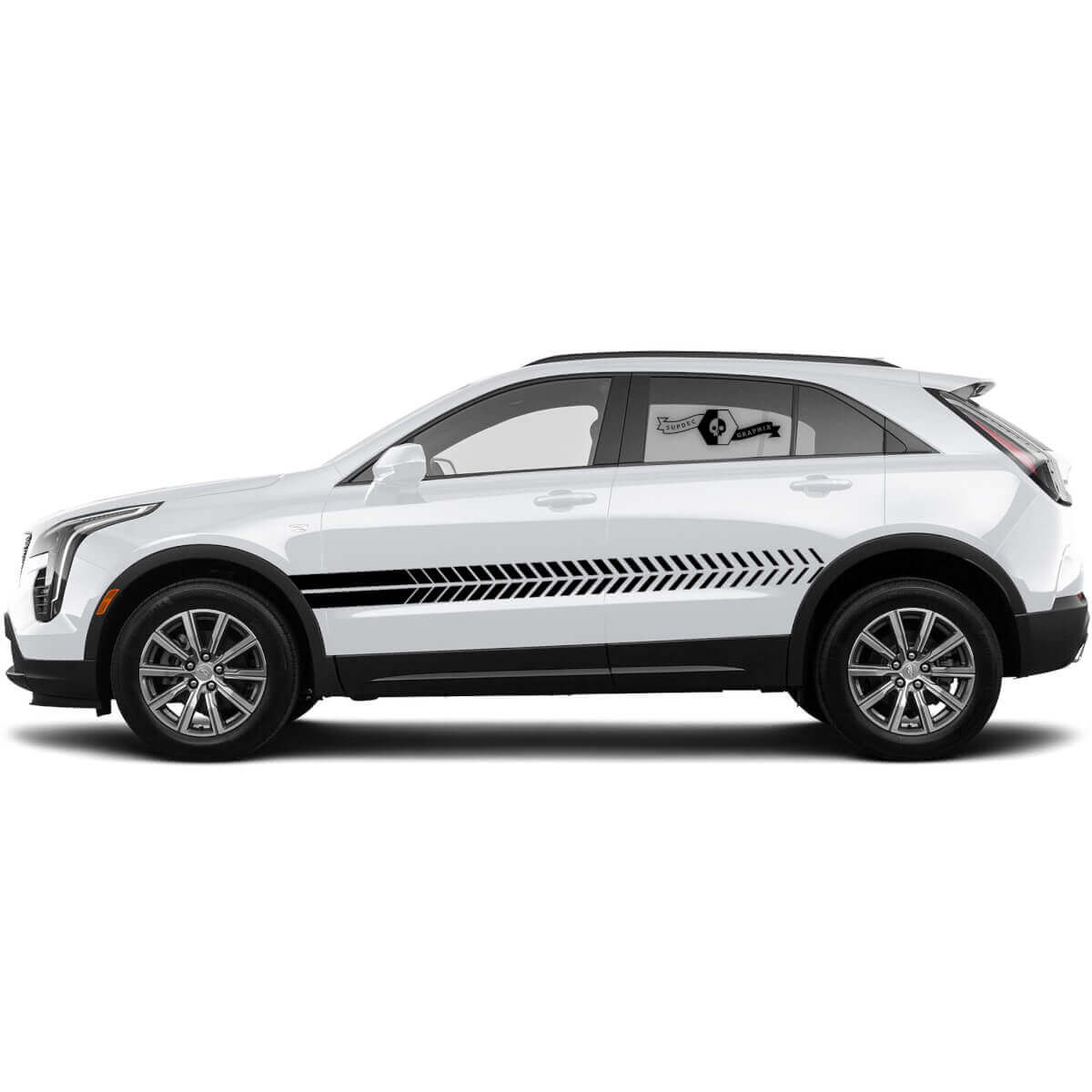 2 Nouvel Autocollant Lignes Inclinées pour Porte Sticker Lignes Bande pour Cadillac XT4
