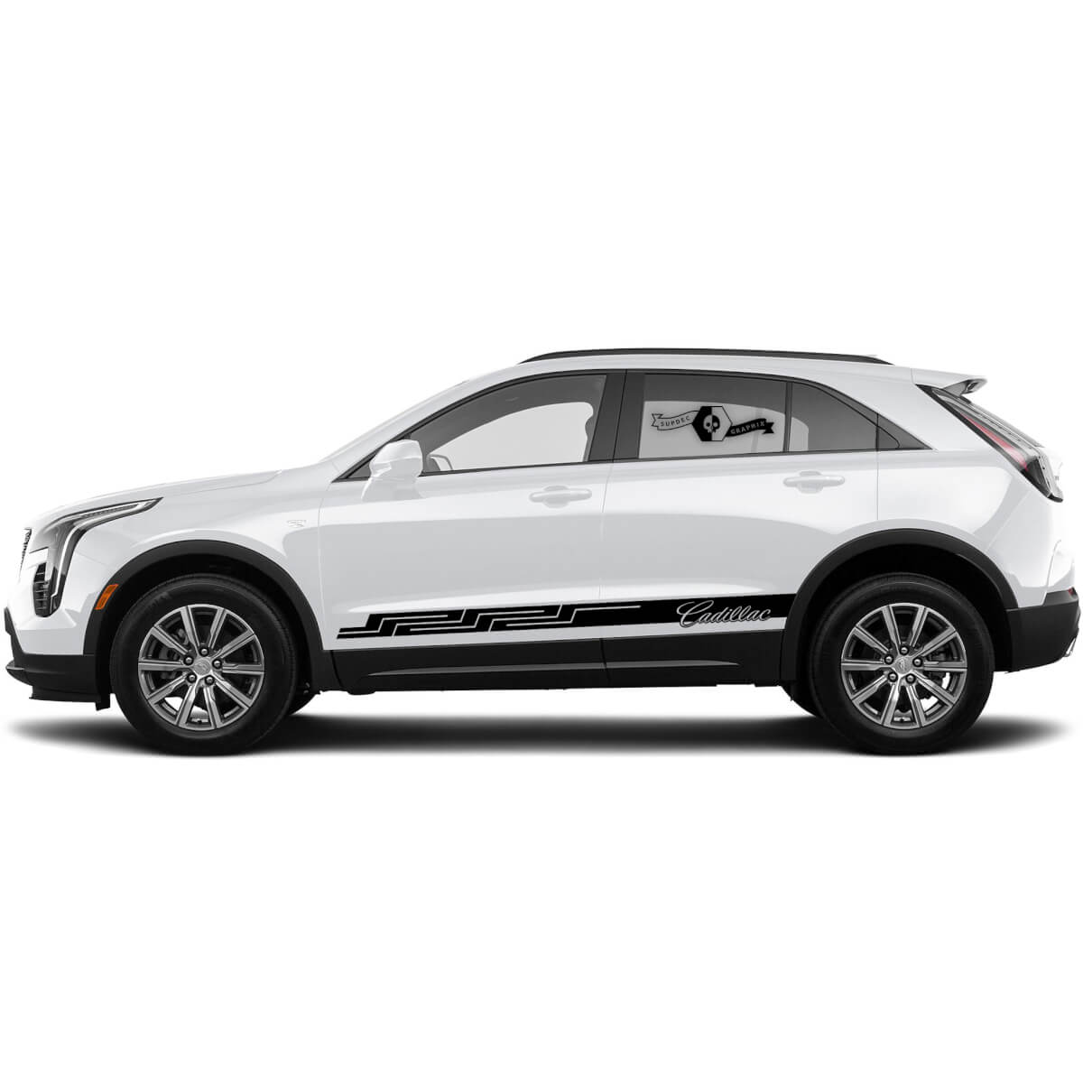 2 NOUVEAU Décalque Rocker Panneau Sticker Lines Stripe pour Cadillac XT4
