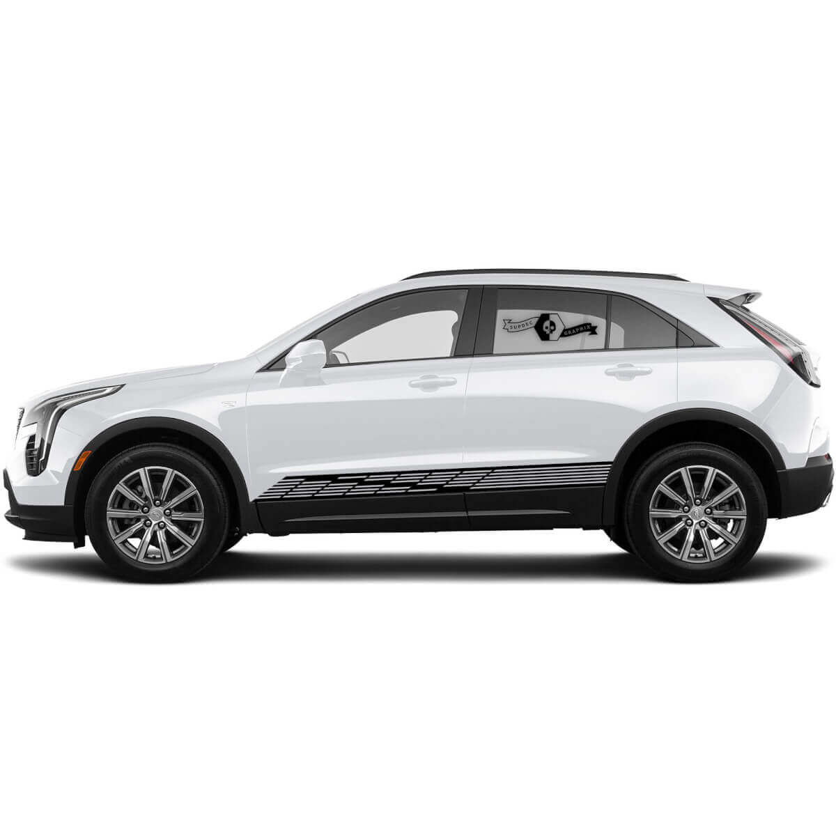 2 Nouvelles lignes d'autocollants de bas de caisse pour Cadillac XT4
