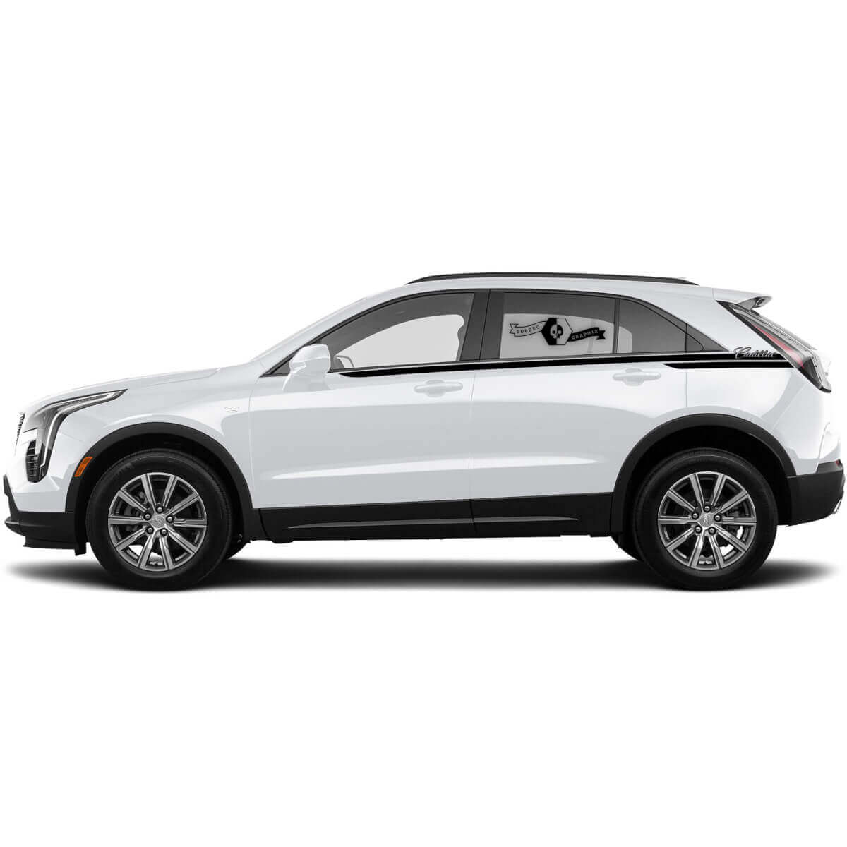 2 Nouvelles Décalcomanies Portes Lignes de Stickers Soulignées Triple Lignes Fines Rayure Classique pour Cadillac XT4
