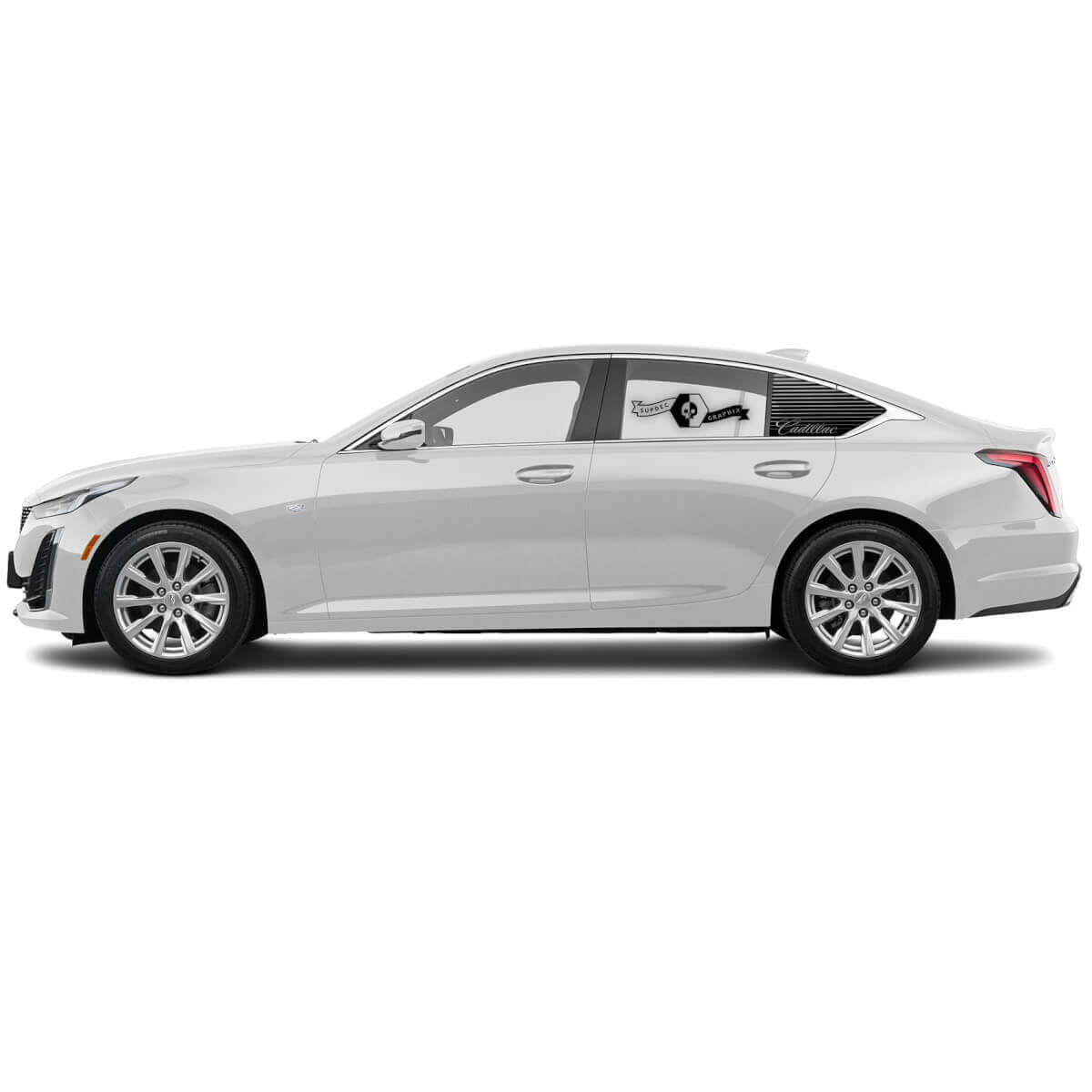 2 Nouveau Autocollant Décoratif Élégant accent de porte vitrée Autocollant latéral en vinyle pour Cadillac CT5
