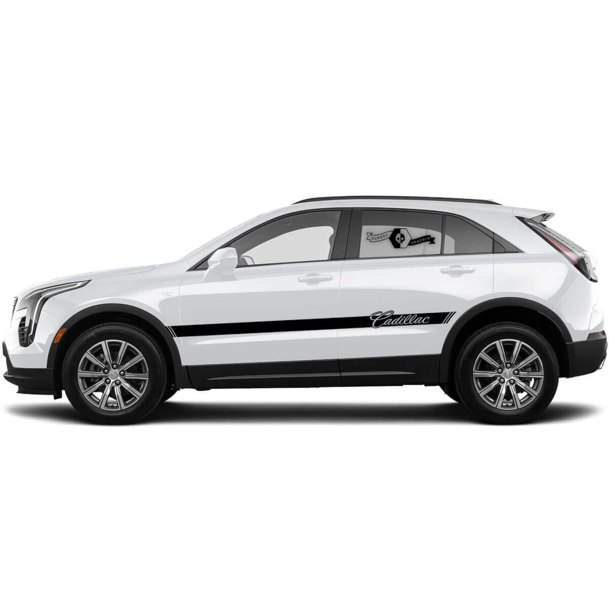2 Nouvelles Autocollants Portes Classiques Lignes d'Autocollants Centraux Classiques Rayure Classique pour Cadillac XT4
