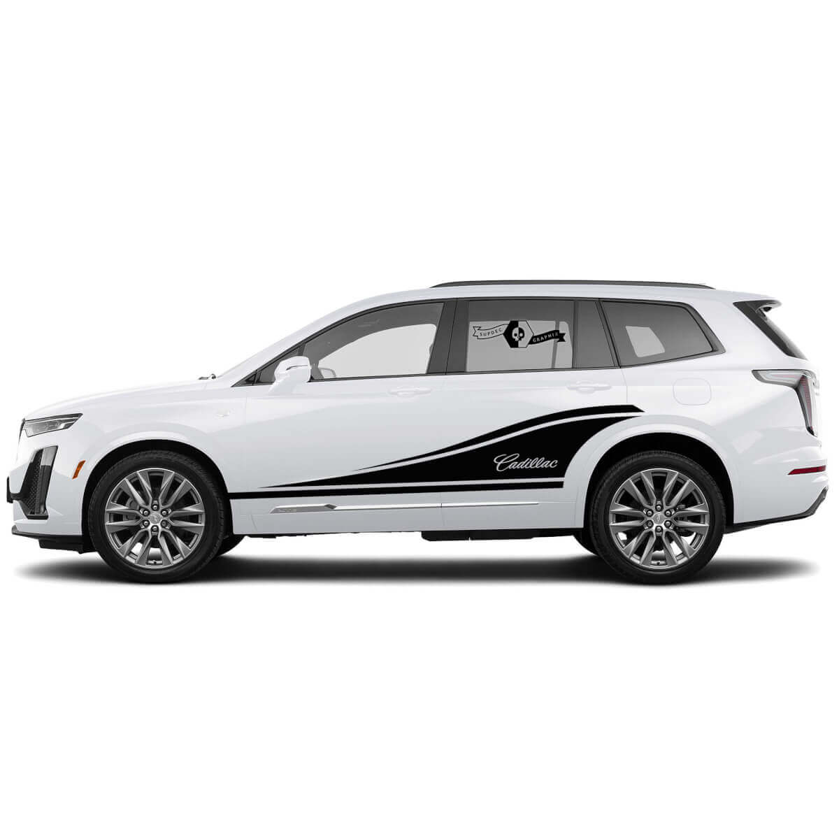 2 Nouvel Autocollant de Porte Classique Rayure Binaire Large pour Cadillac XT6

