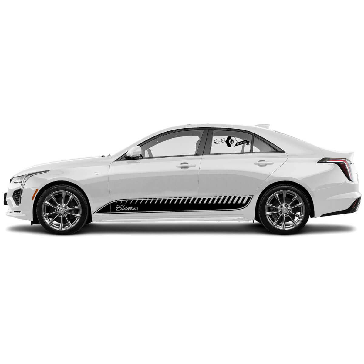 2 Nouvel autocollant décoratif élégant pour les portes, lignes de délimitation, enveloppe en vinyle piqué pour Cadillac CT4
