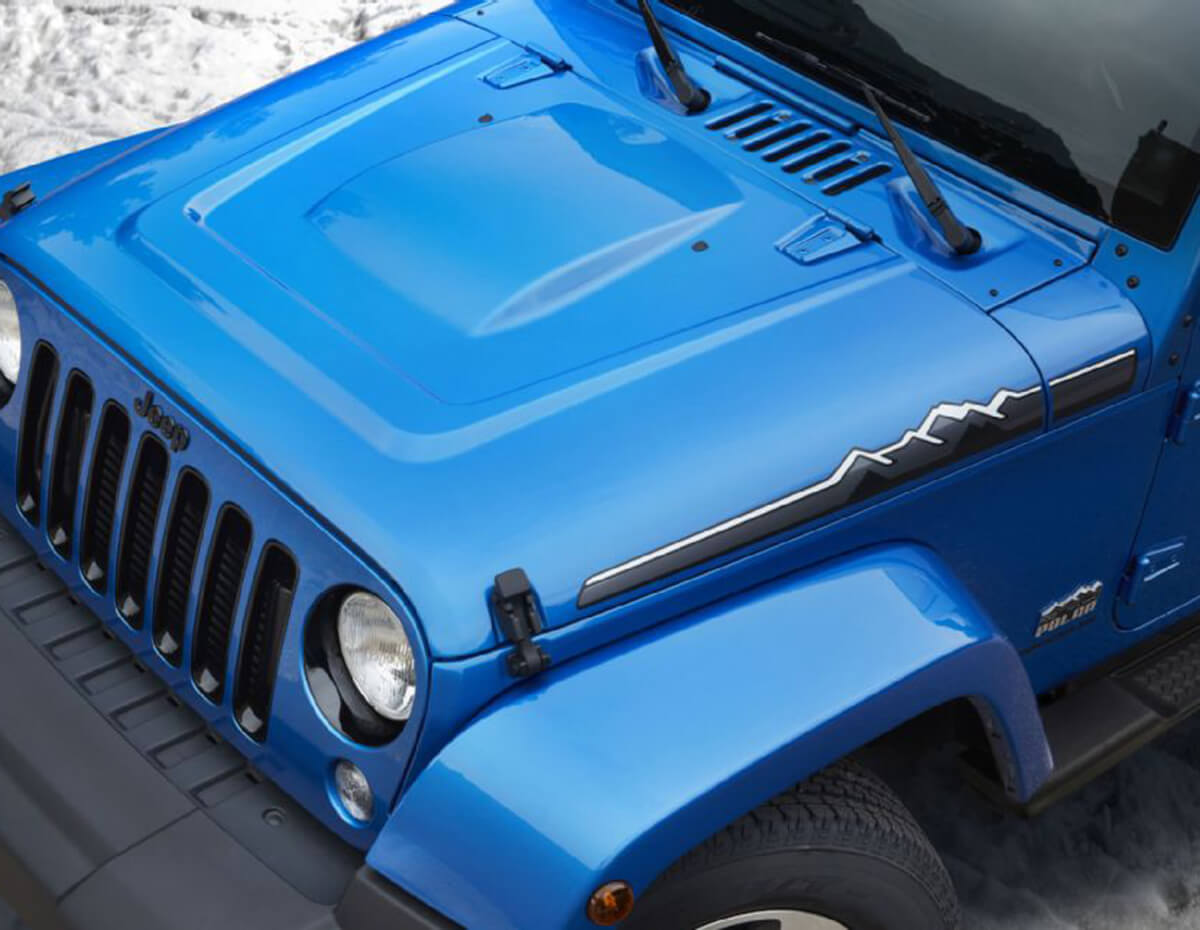 Ensemble de décalcomanies latérales en vinyle pour capot Mountain Édition Polar pour Jeep Wrangler