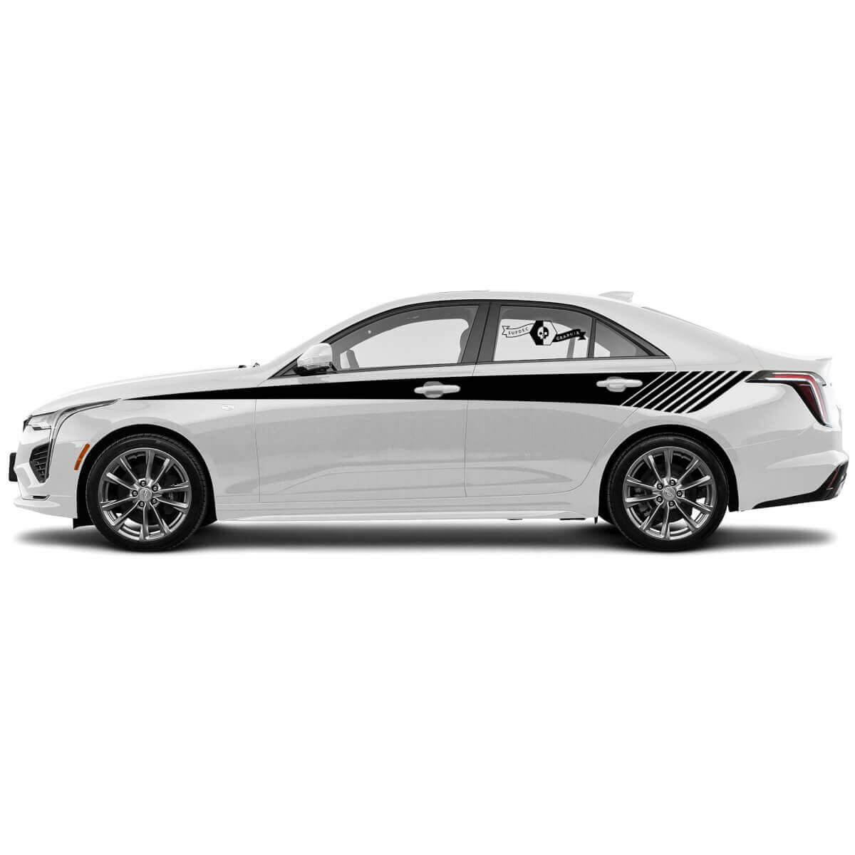 2 Nouveau Autocollant Décoratif Élégant Lignes d'Accentuation des Portes Wrap vinyle Autocollant pour Cadillac CT4
