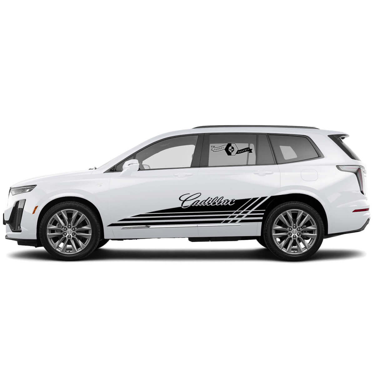 2 Nouvel Autocollant Décoratif Lignes d'Accentuation de Bas de Caisse Rocker Panel Stylées en Vinyle pour Cadillac XT6
