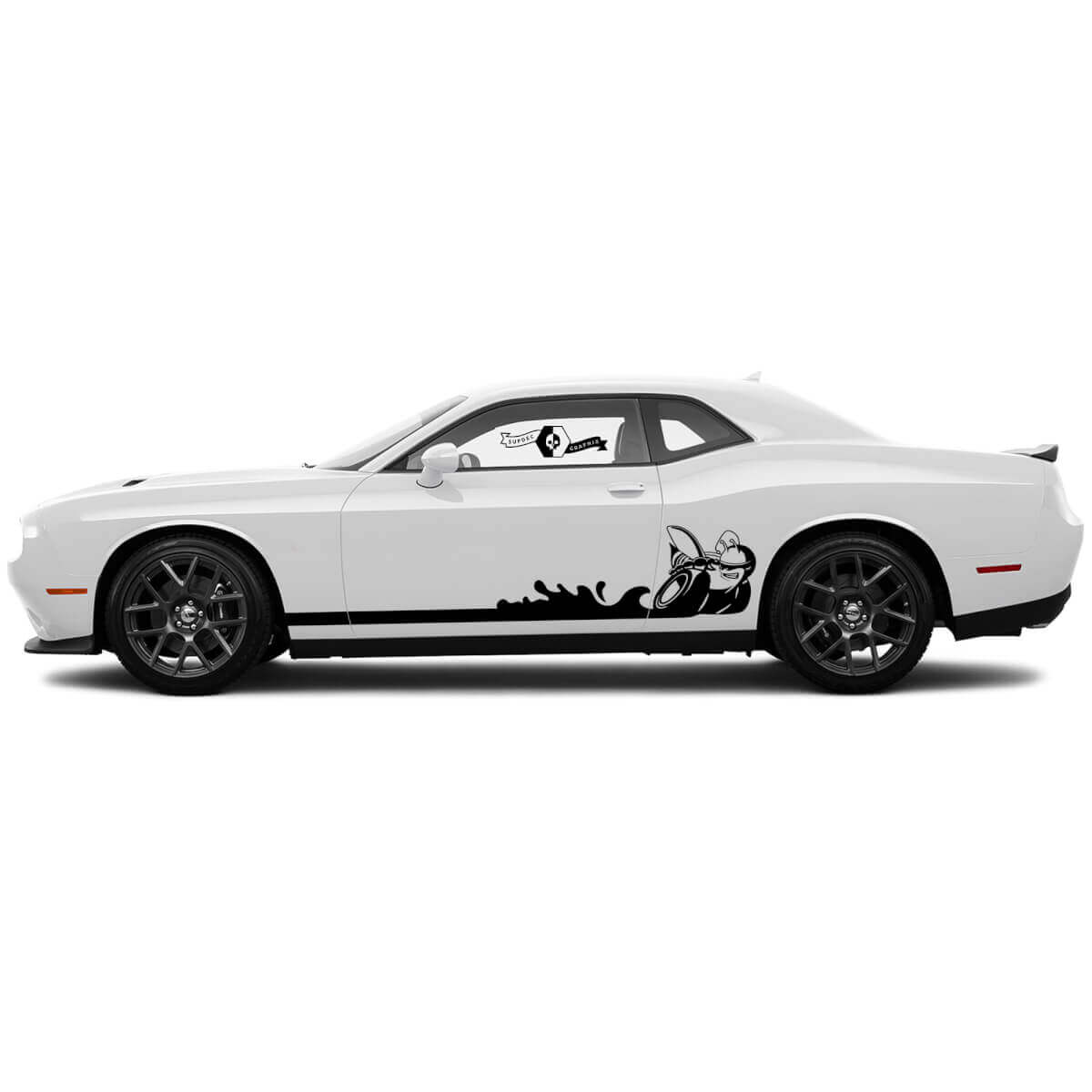 Autocollants en vinyle bandes latérales solides pour Dodge Challenger Scat Pack