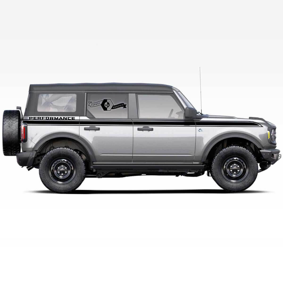 Lignes d’accentuation Hautes Portières, Autocollants de Bande Latérale Performante pour Ford Bronco 4 Portes