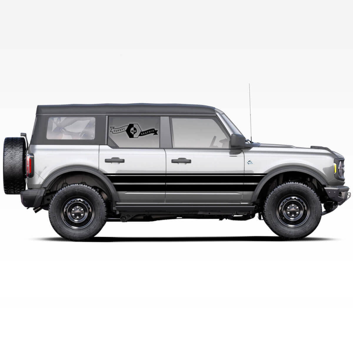 2x Logo étalon horse cheval Badlands Autocollants de bandes épaisses pour portes latérales Wrap Doors pour Musclecar horse 2021
