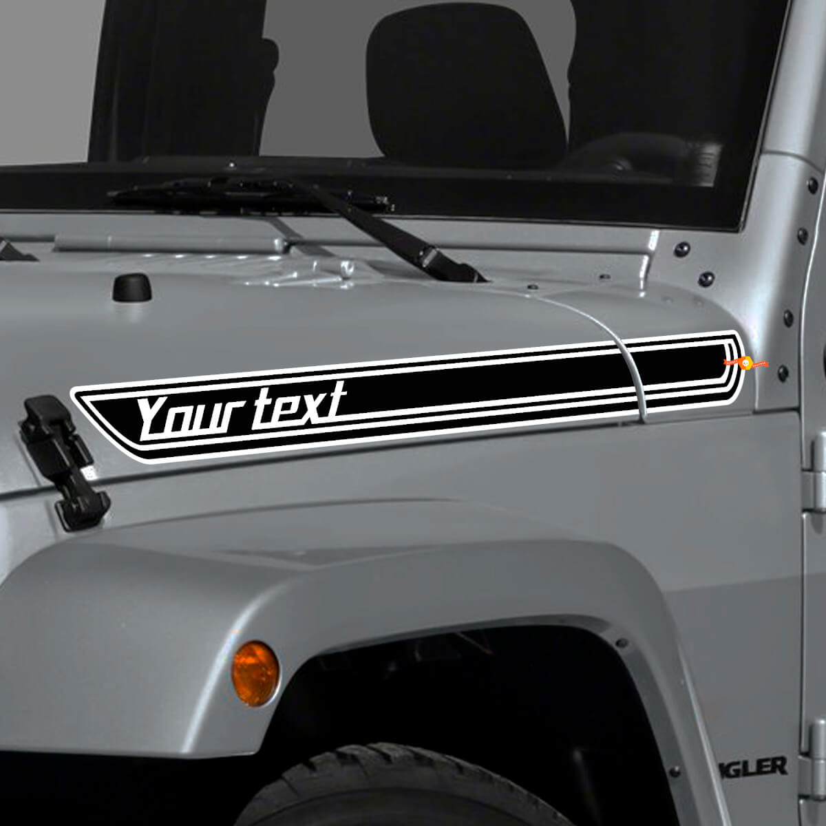 Autocollant en vinyle de bandes personnalisées pour capot pour Jeep Wrangler et CJ