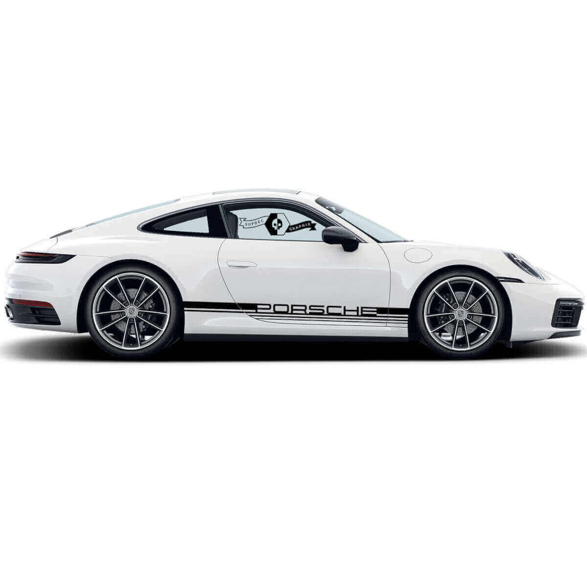 Kit d’autocollants vinyle à bande latérale droite classique pour Porsche 911